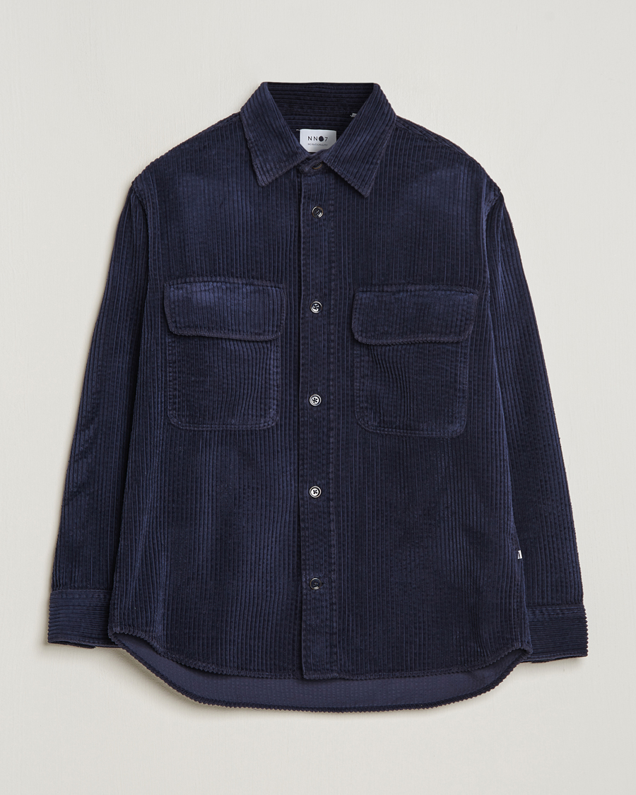 Herre | | NN07 | Folmer Corduroy Shirt Navy Blue