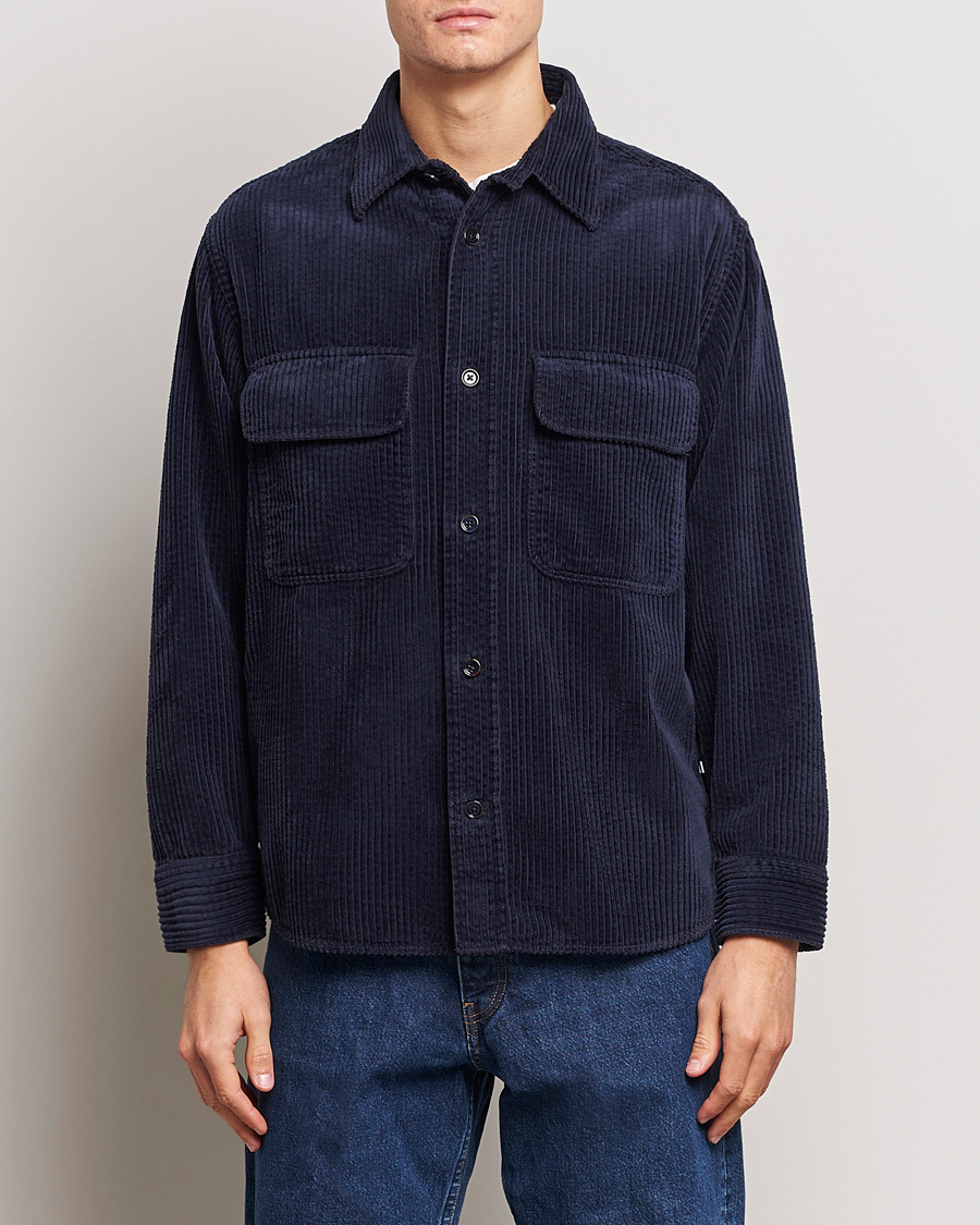 Herre | Vårjakker | NN07 | Folmer Corduroy Shirt Navy Blue