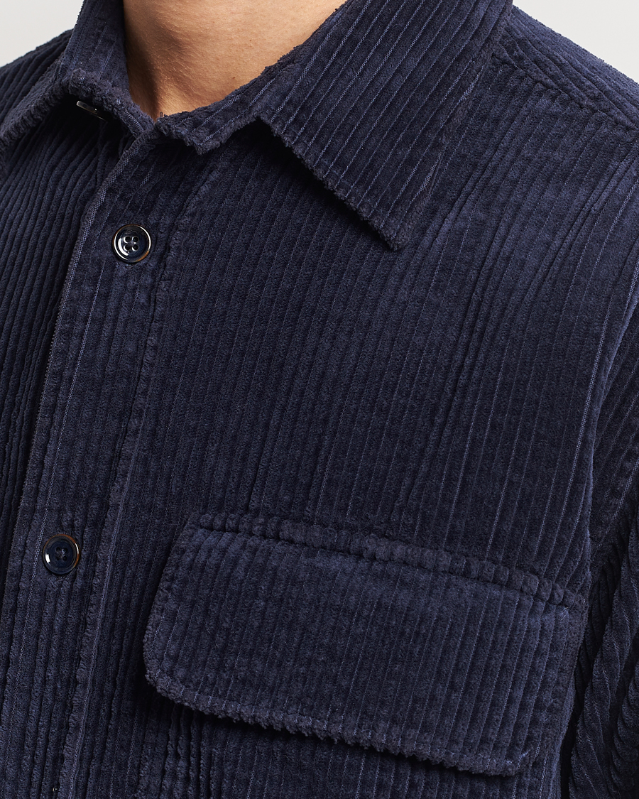 Herre | Skjorter | NN07 | Folmer Corduroy Shirt Navy Blue