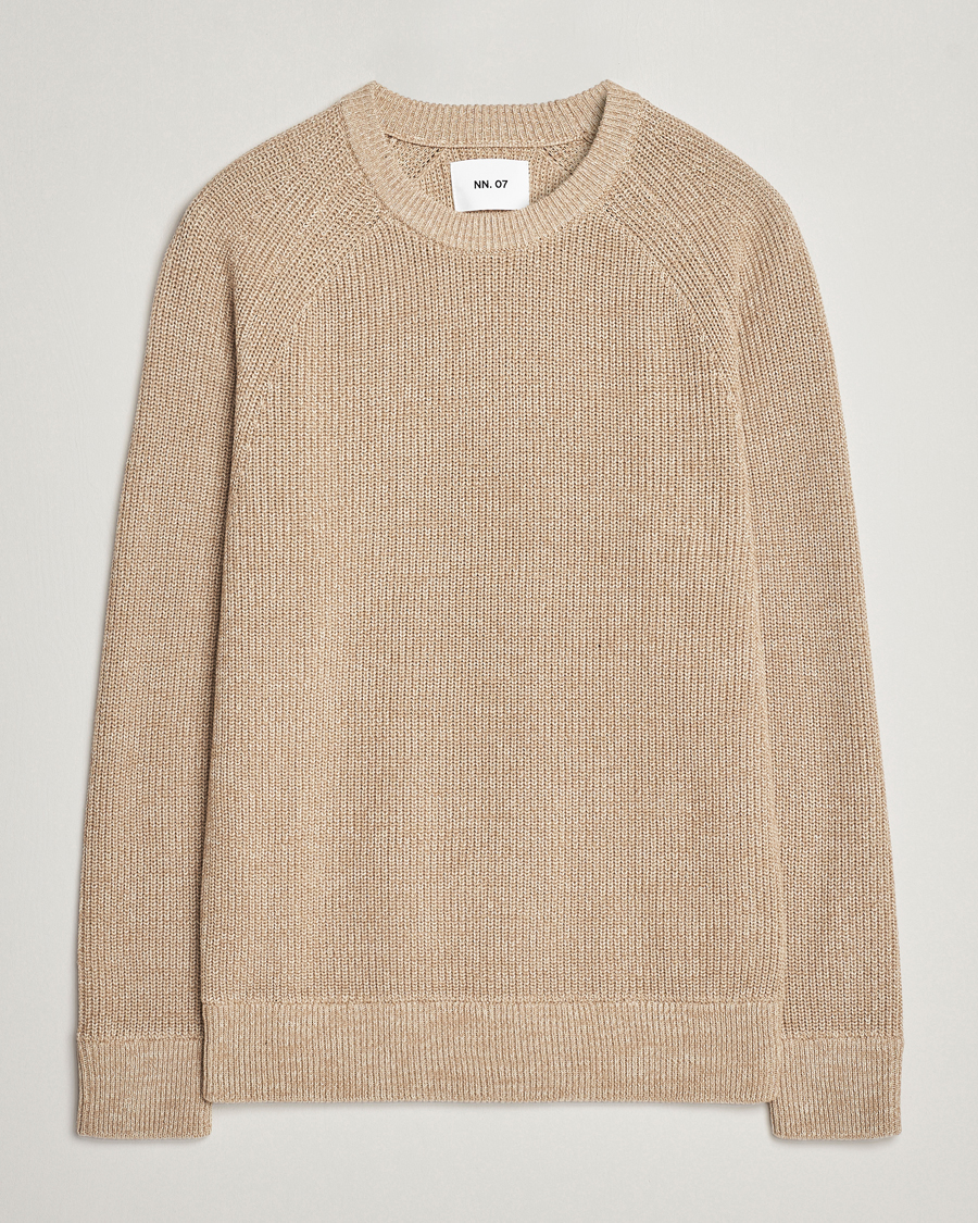 Herre | Gensere | NN07 | Jacobo Cotton Knitted Crew Neck Desert Khaki