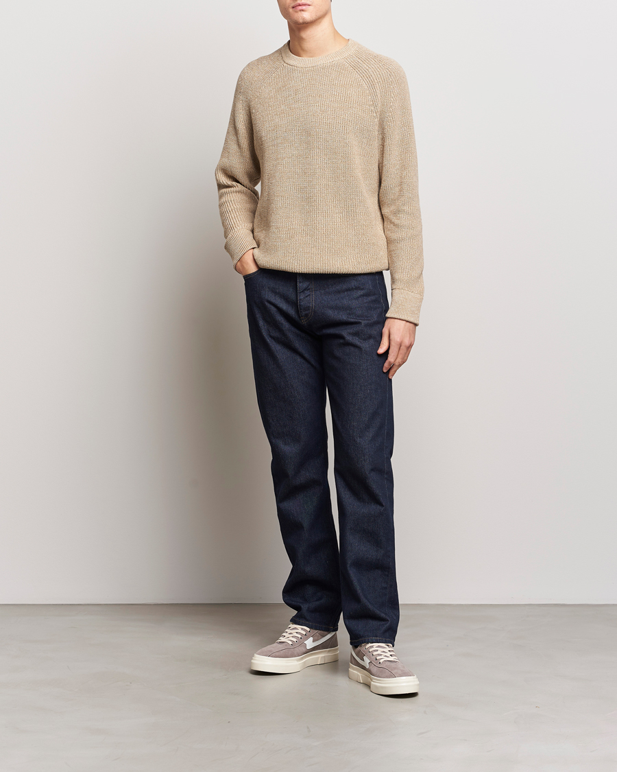 Herre | Gensere | NN07 | Jacobo Cotton Knitted Crew Neck Desert Khaki