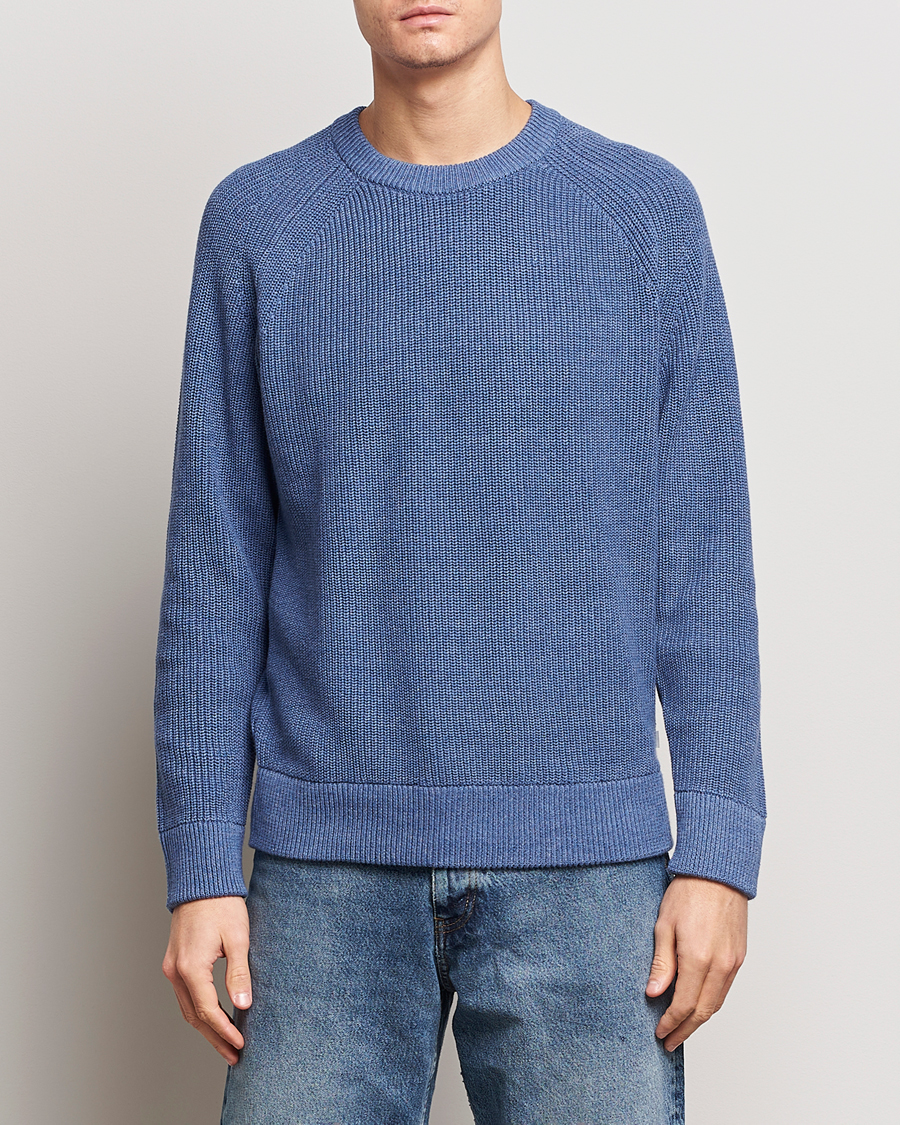 Herre | Lojalitetstilbud | NN07 | Jacobo Cotton Crewneck Sweater Gray Blue