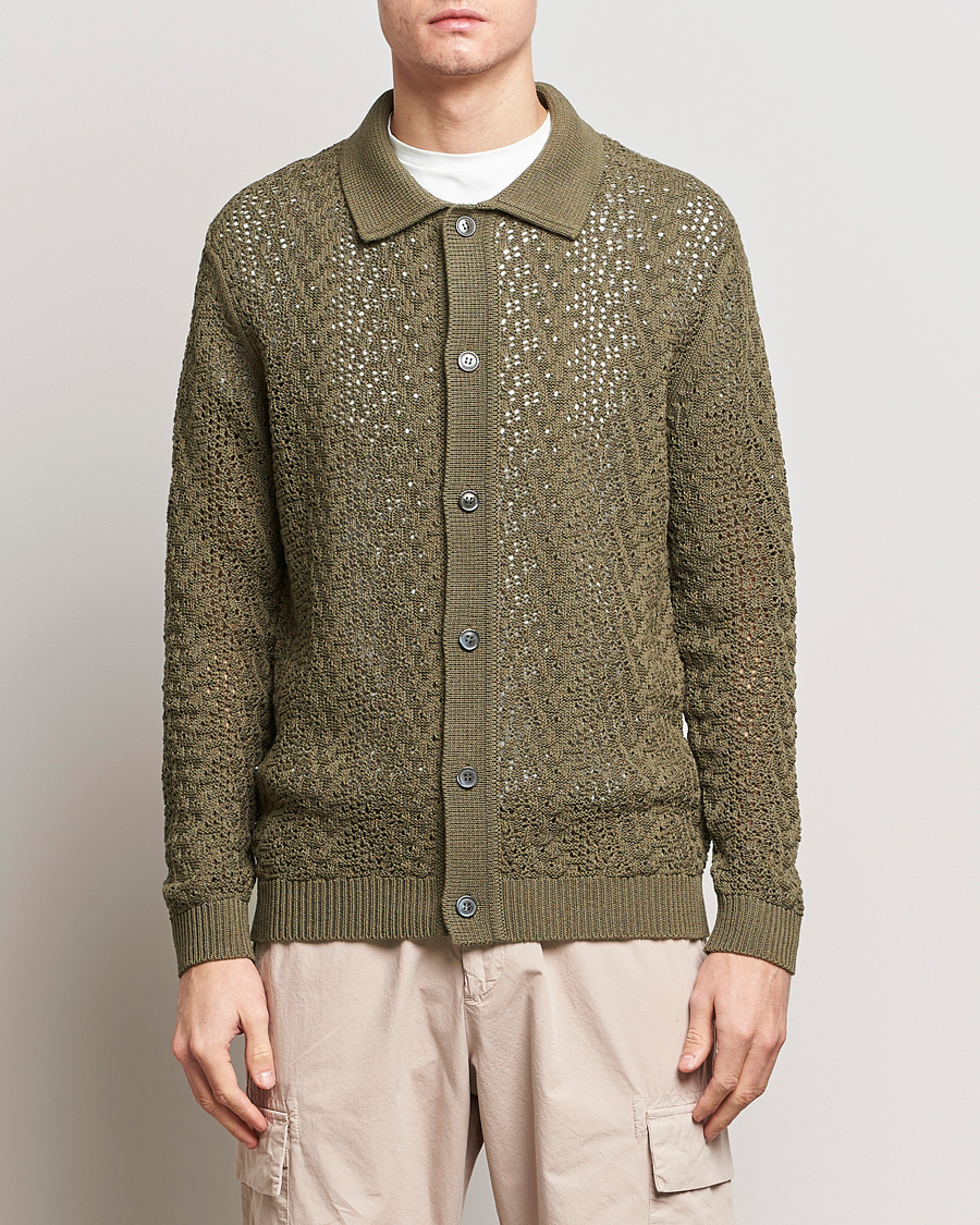 Men | NN07 | NN07 | Vito Lace Cardigan Dark Green