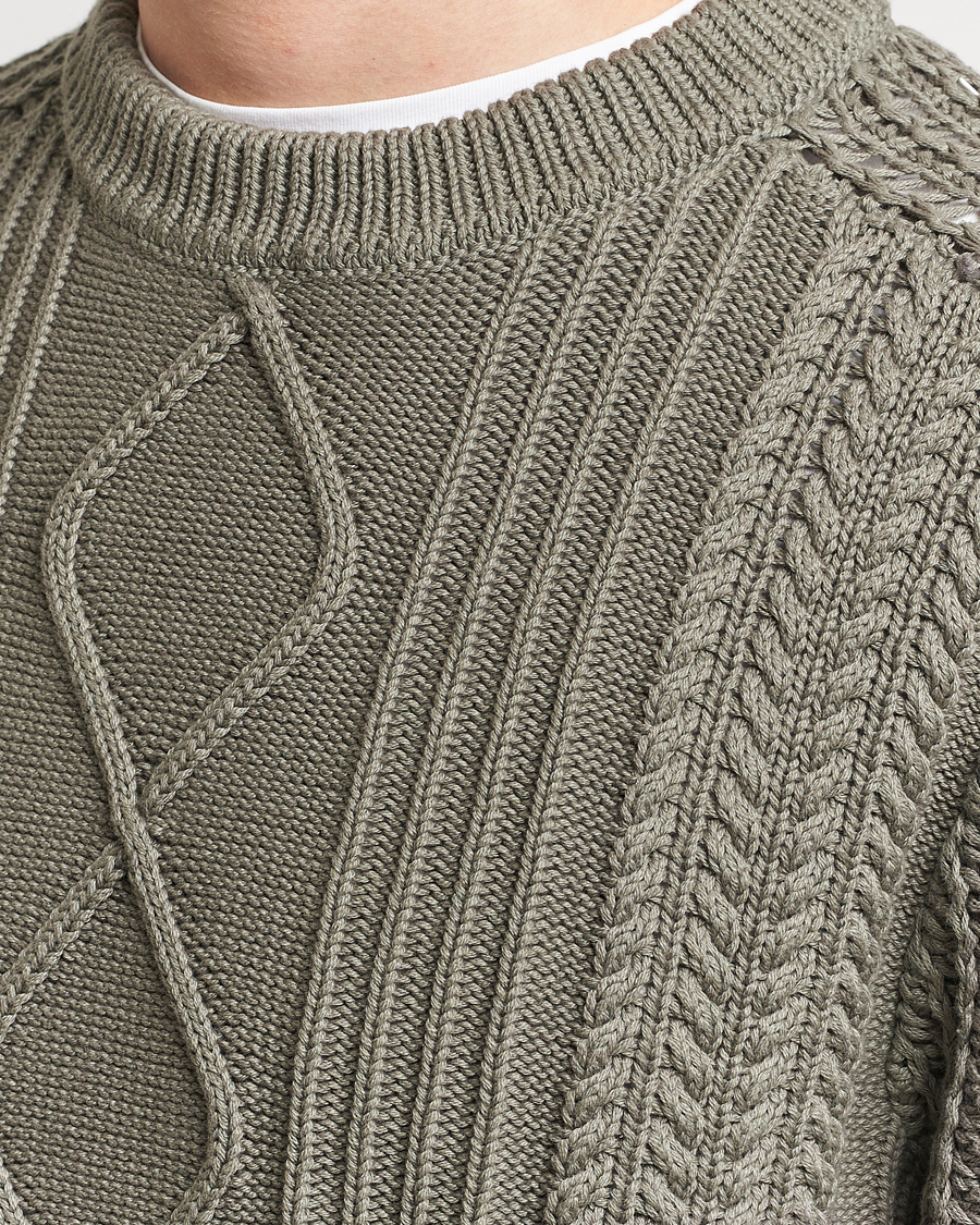 Herre | Gensere | NN07 | Caleb Cable Knit Sweater Khaki Sand