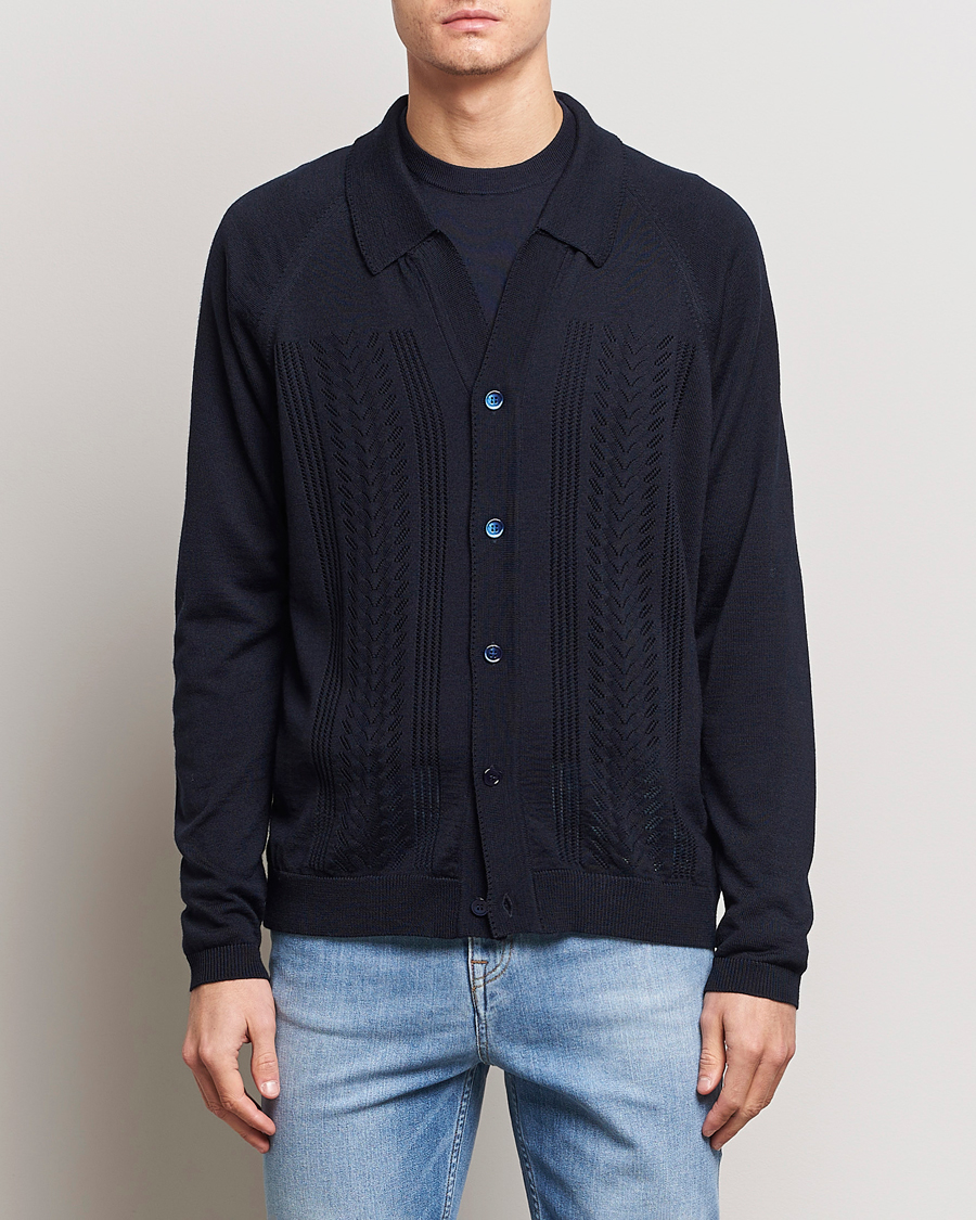 Herre | Gensere | NN07 | Bjarki Wool Cardigan Navy Blue