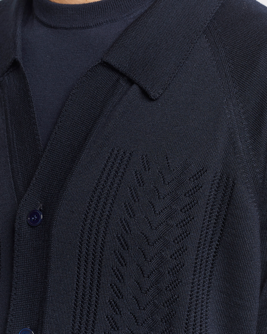 Herre | Gensere | NN07 | Bjarki Wool Cardigan Navy Blue
