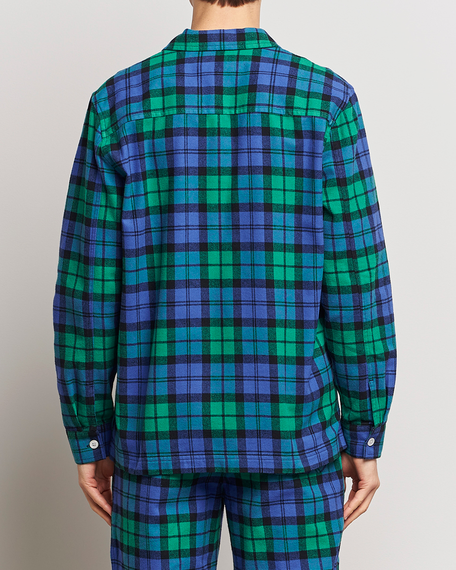Herre | Pyjamaser og badekåper | Tekla | Flannel Checked Pyjama Shirt Green/Blue