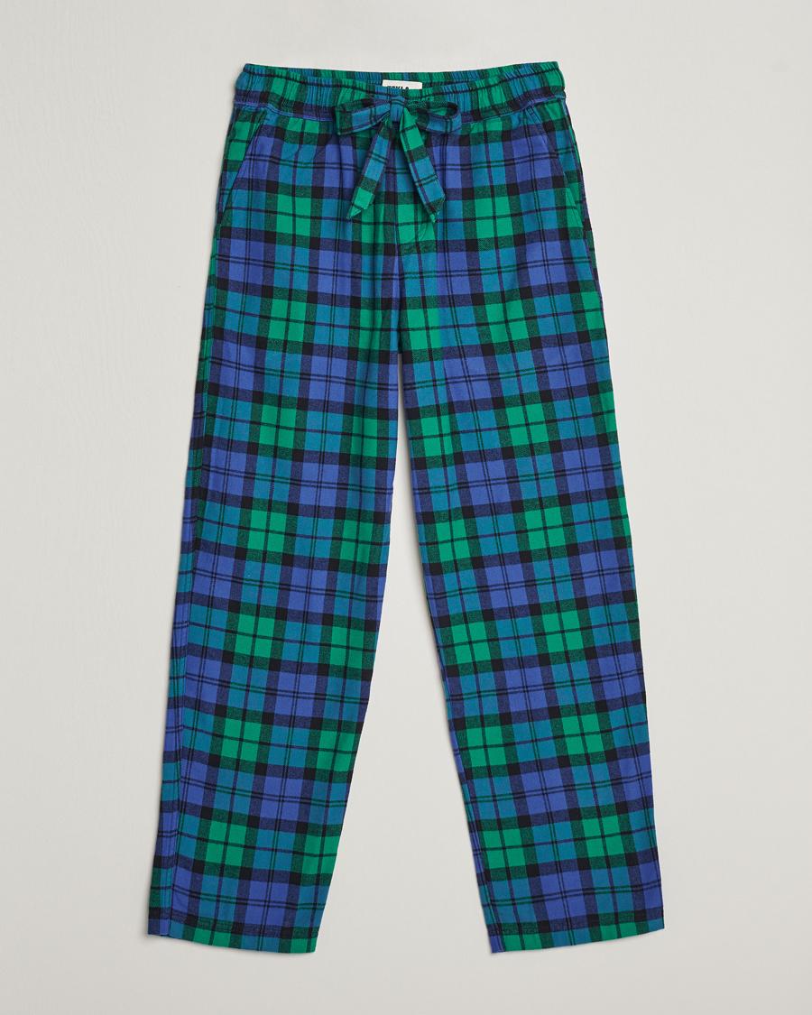 Herre | Pyjamaser og badekåper | Tekla | Flannel Checked Pyjama Pants Green/Blue