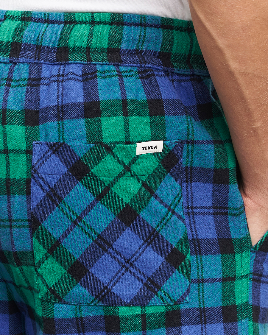Herre | Pyjamaser og badekåper | Tekla | Flannel Checked Pyjama Pants Green/Blue