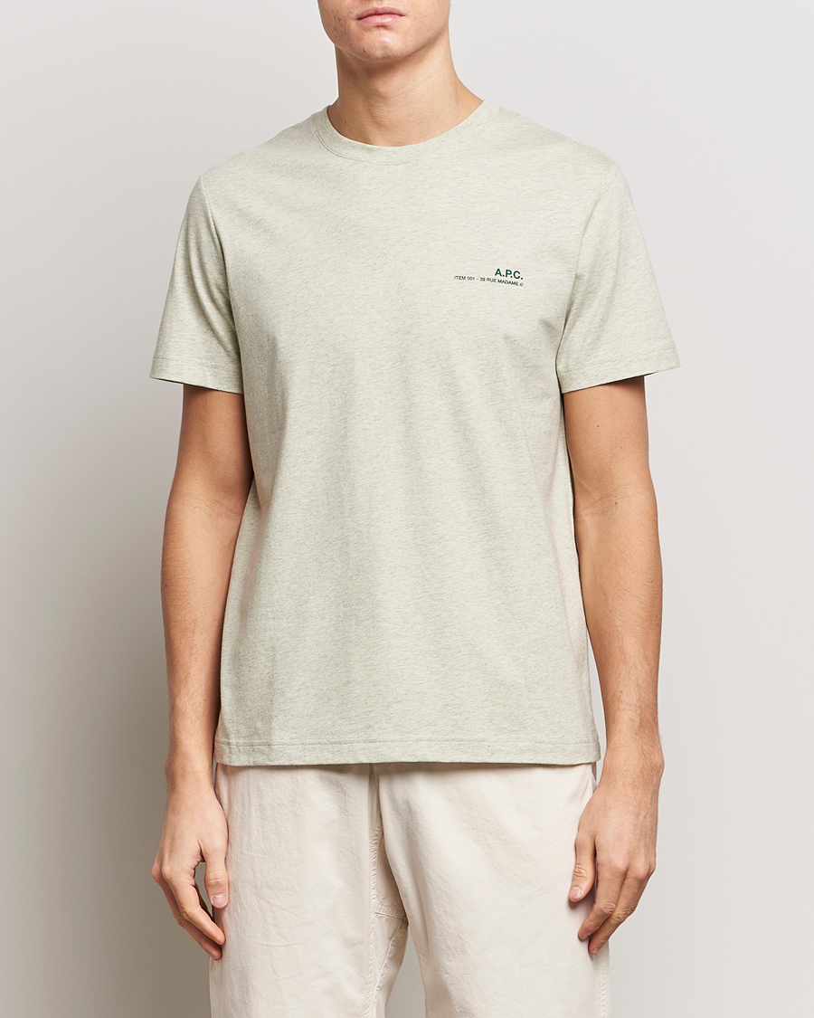 Herre | Klær | A.P.C. | Item T-Shirt Vert Pale Chine