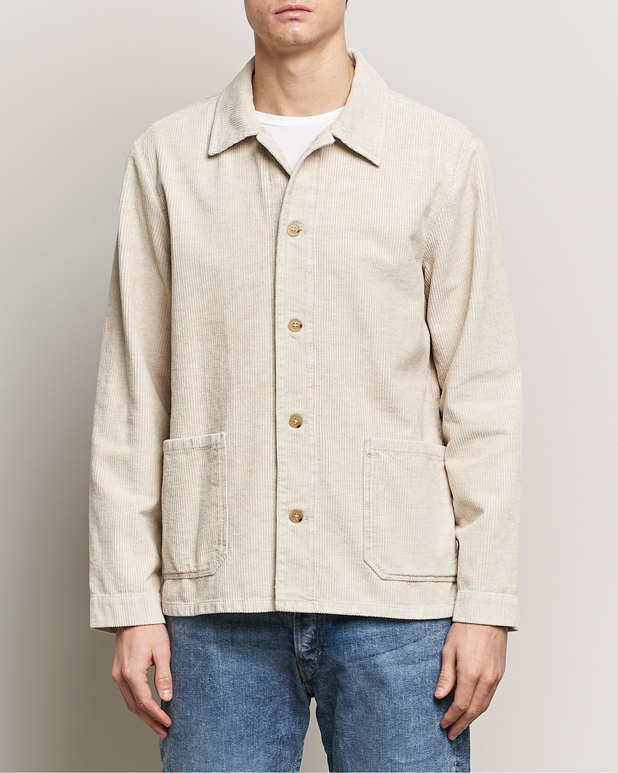 Herre | 20% salg | A.P.C. | Kerlouan Cotton/Linen Corduroy Shirt Jacket Ecru