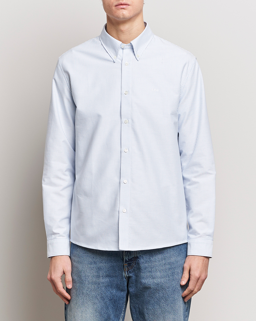 Men | Oxford Shirts | A.P.C. | Greg Striped Oxford Shirt Blue/White