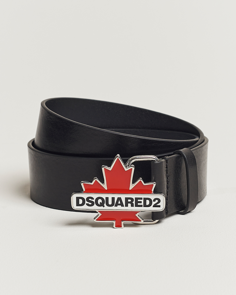 Herre | Dsquared2 Leaf Plaque Belt Black | Dsquared2 | Leaf Plaque Belt Black