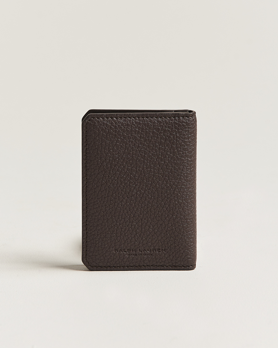 Herre | Ralph Lauren Purple Label Pebbled Calfskin Wallet Dark Brown | Ralph Lauren Purple Label | Pebbled Calfskin Wallet Dark Brown