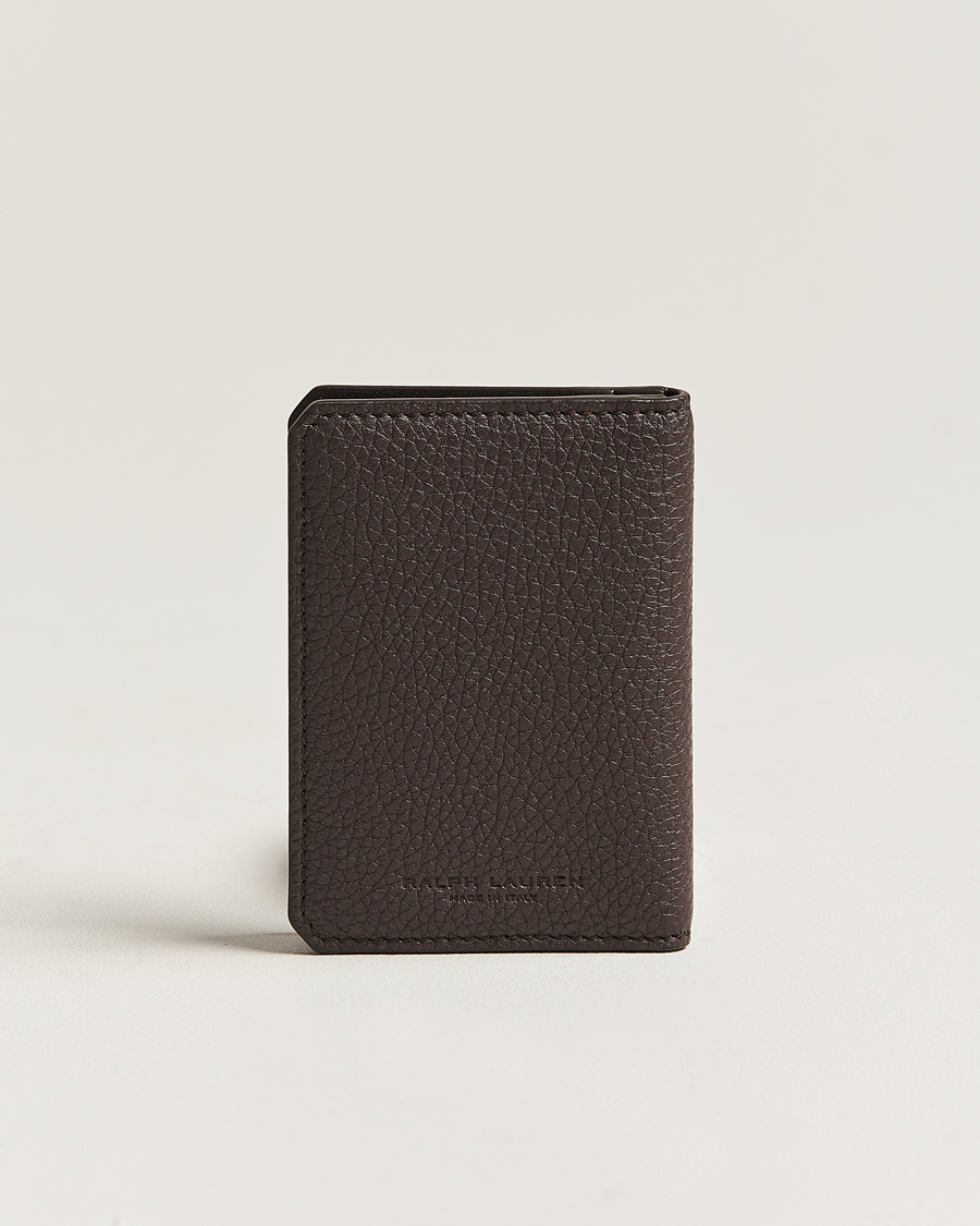 Herre | Vanlige lommebøker | Ralph Lauren Purple Label | Pebbled Calfskin Wallet Dark Brown