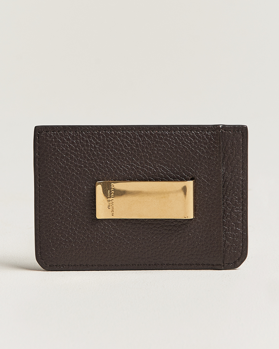 Herre | Assesoarer | Ralph Lauren Purple Label | Pebbled Calfskin Cardholder Dark Brown