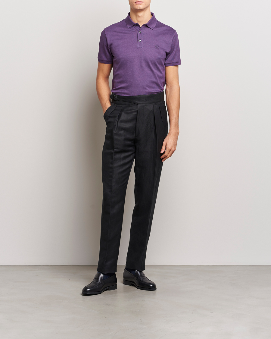 Herre |  | Ralph Lauren Purple Label | Mercerized Cotton Polo Purple Melange