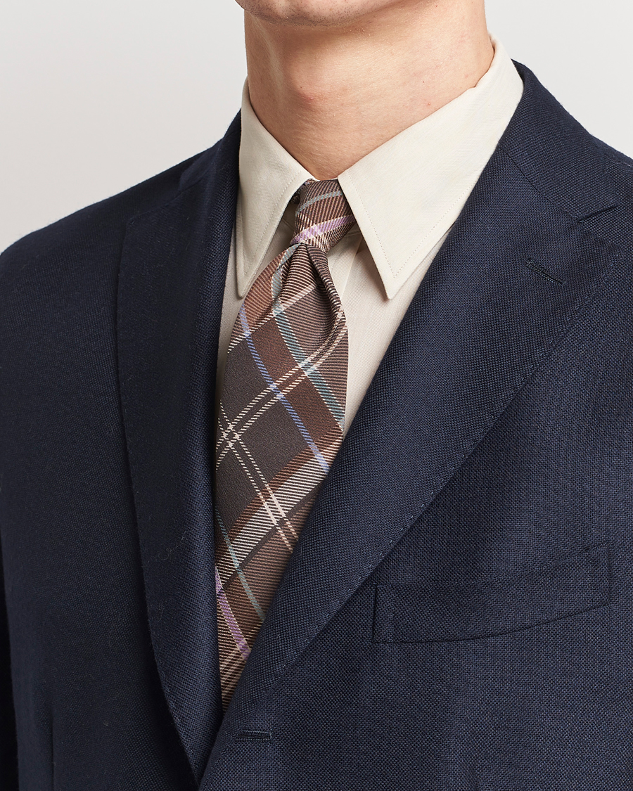 Herre | Ralph Lauren Purple Label Tartan Tie Brown Multi | Ralph Lauren Purple Label | Tartan Tie Brown Multi