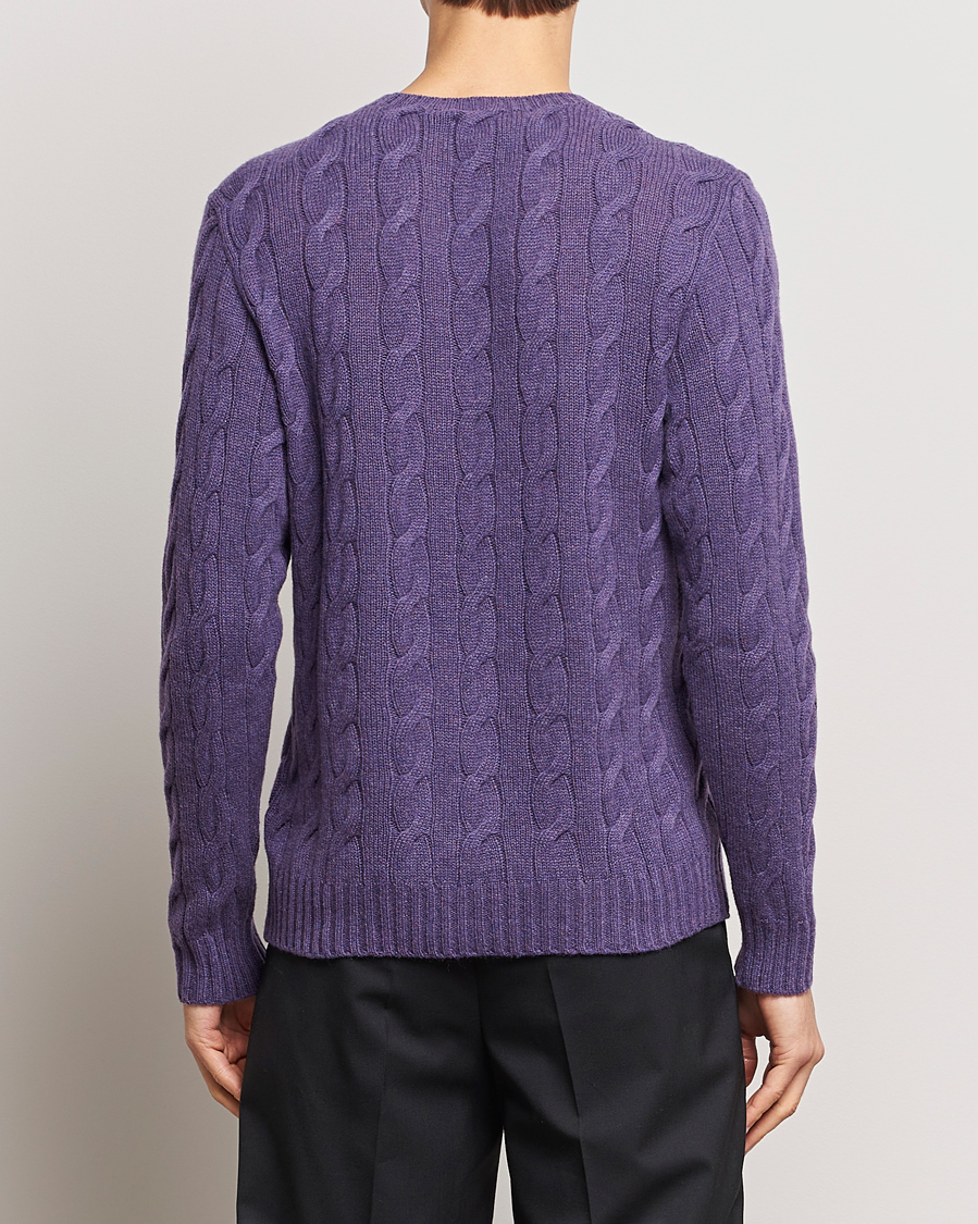Herre | Gensere | Ralph Lauren Purple Label | Cashmere Cable Sweater Purple Melange