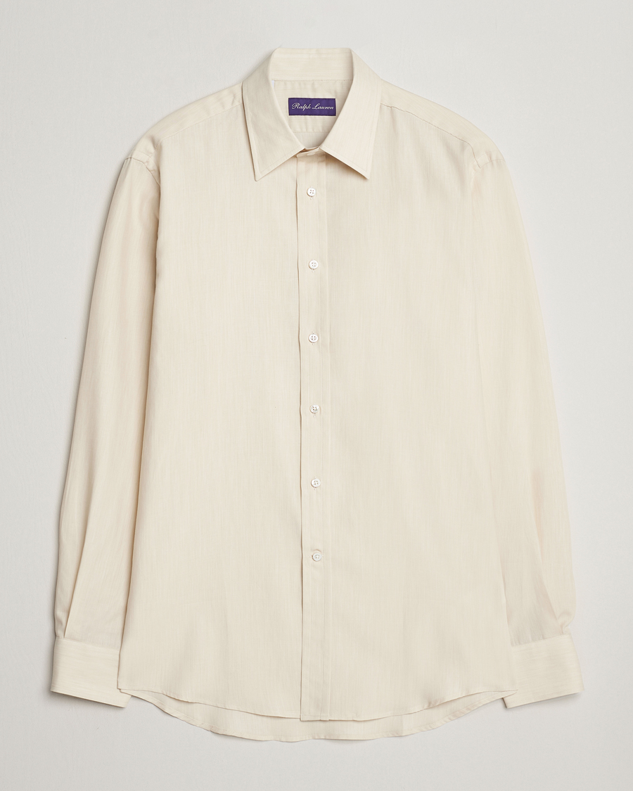 Herre | Skjorter | Ralph Lauren Purple Label | Soft Cotton Shirt Cream