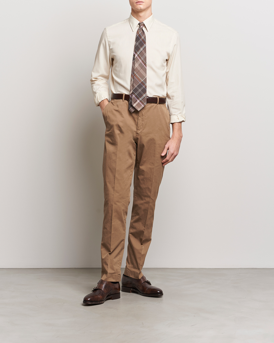 Herre |  | Ralph Lauren Purple Label | Soft Cotton Shirt Cream