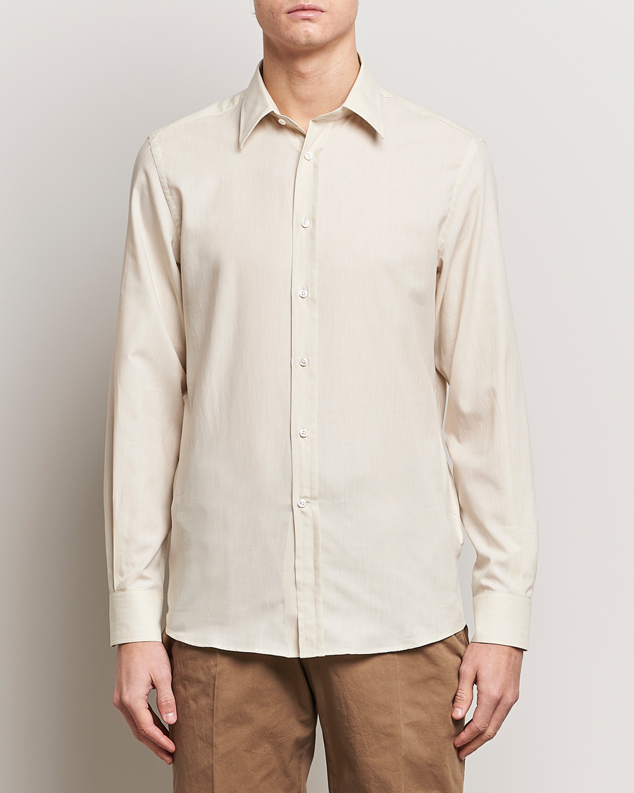 Herre | Casual | Ralph Lauren Purple Label | Soft Cotton Shirt Cream