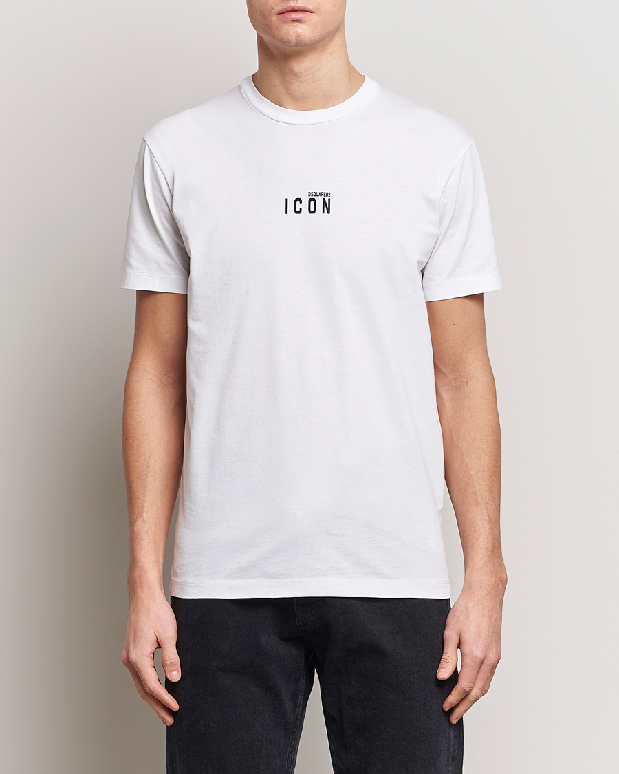 Herre |  | Dsquared2 | Icon Small Logo Crew Neck T-Shirt White