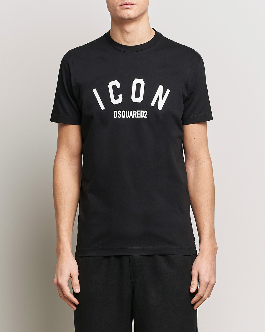 Herre | Klær | Dsquared2 | Cool Fit Be Icon Crew Neck T-Shirt Black