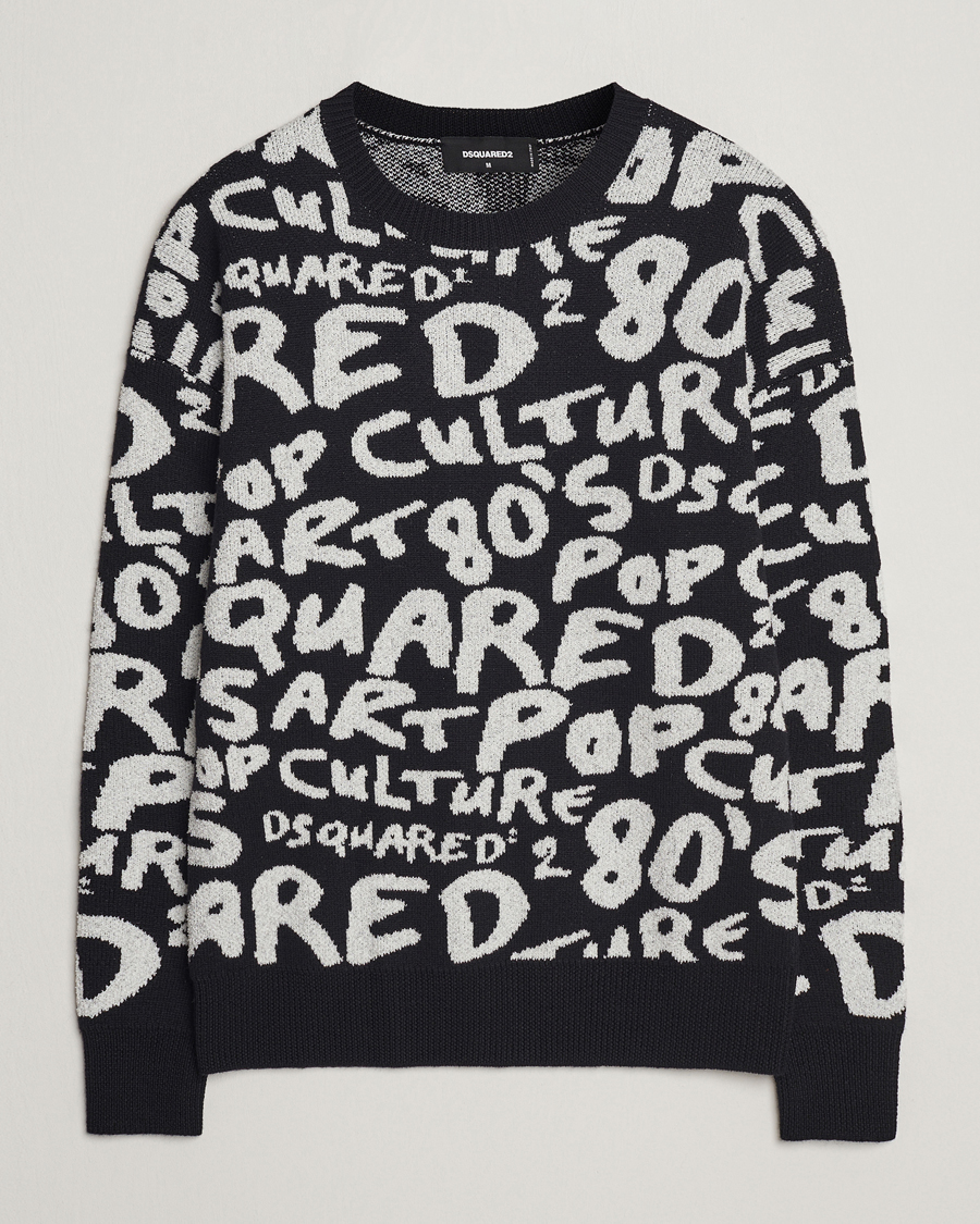 Herre | Gensere | Dsquared2 | Pop 80's Crew Neck Knitted Sweater Black