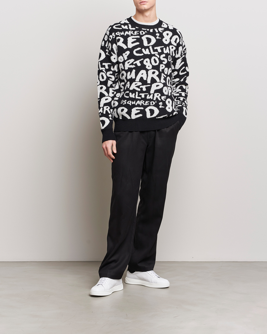 Herre | Gensere | Dsquared2 | Pop 80's Crew Neck Knitted Sweater Black