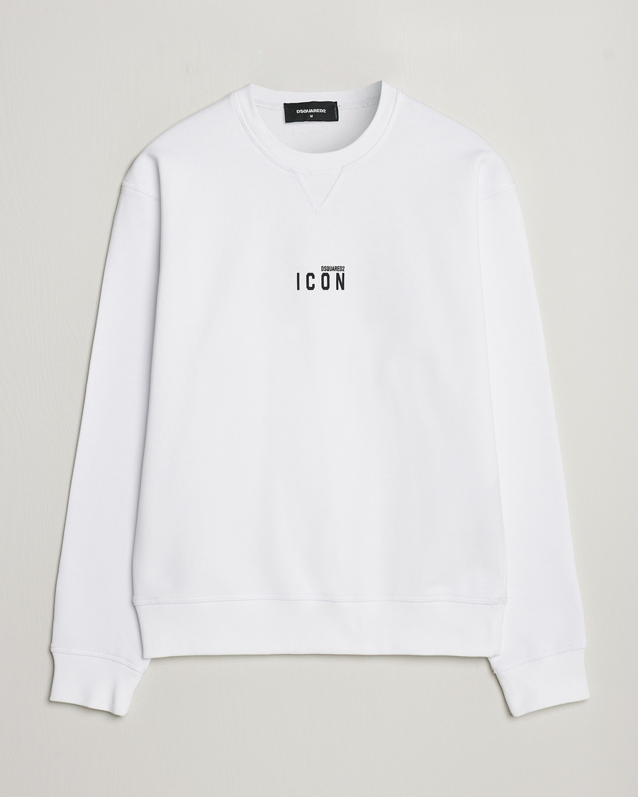 Herre | Gensere | Dsquared2 | Icon Small Logo Crew Neck Sweatshirt White
