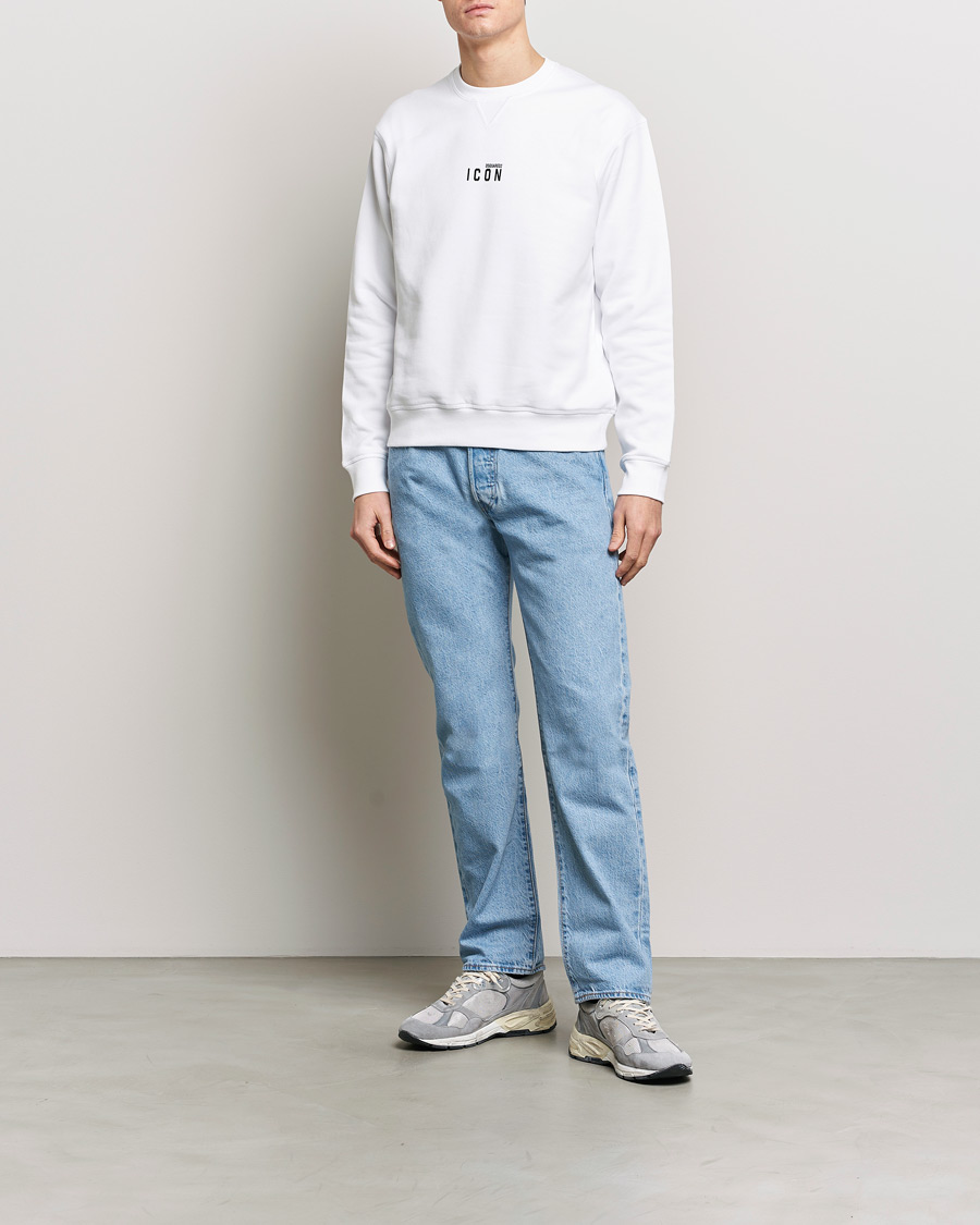 Herre | Gensere | Dsquared2 | Icon Small Logo Crew Neck Sweatshirt White