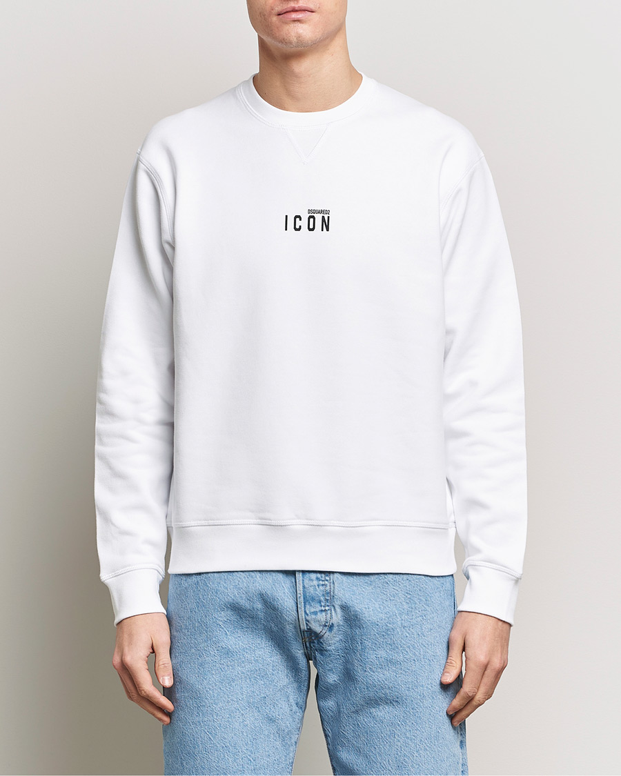 Herre | Salg | Dsquared2 | Icon Small Logo Crew Neck Sweatshirt White