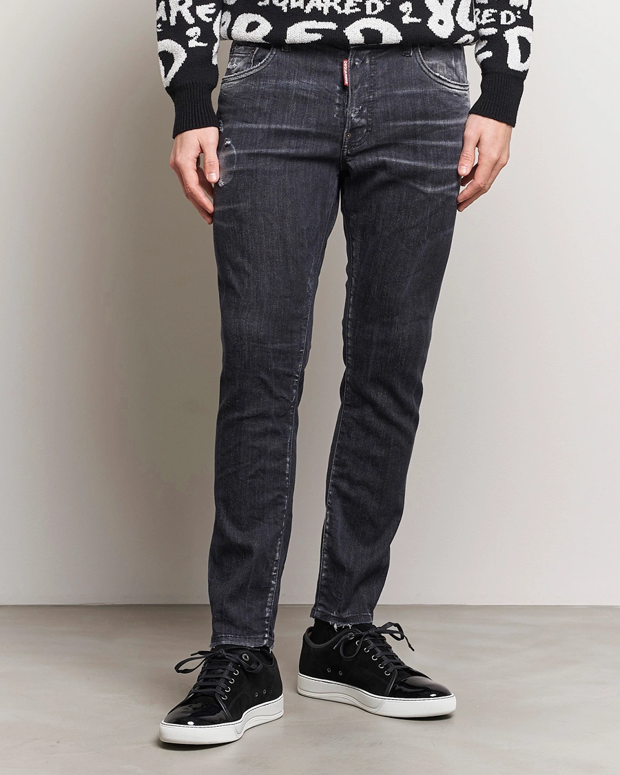 Herre | Svarte jeans | Dsquared2 | Skater Jeans Washed Black