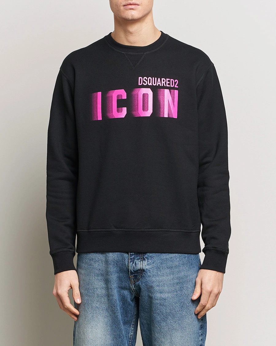 Herre | Salg | Dsquared2 | Cool Fit Icon Blur Crew Neck Sweatshirt Black