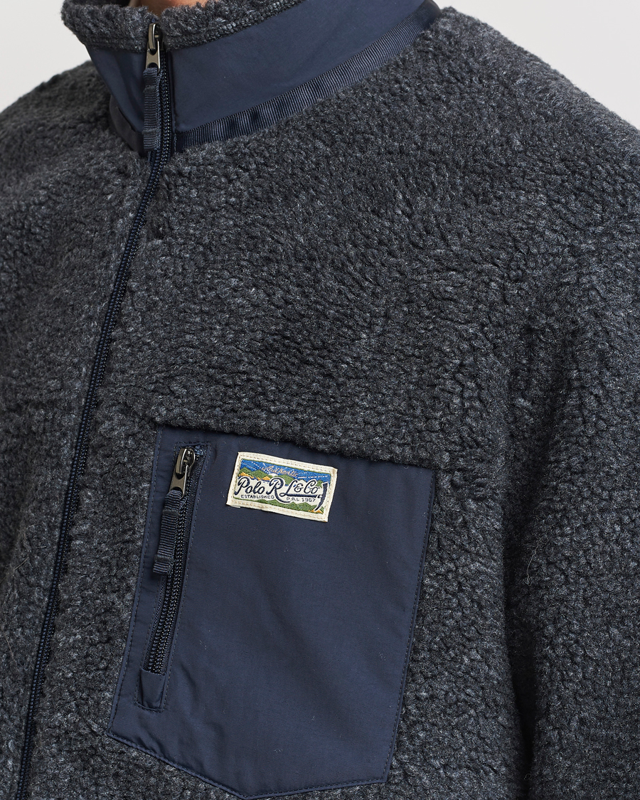 Herre | Jakker | Polo Ralph Lauren | Hi-Pile Fleece Full-Zip Jacket Aviator Navy