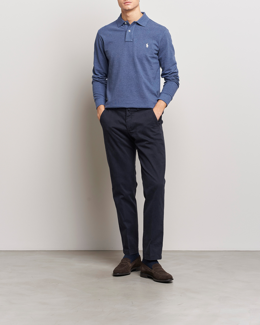 Herre | Gensere | Polo Ralph Lauren | Custom Slim Fit Long Sleeve Polo Navy Heather