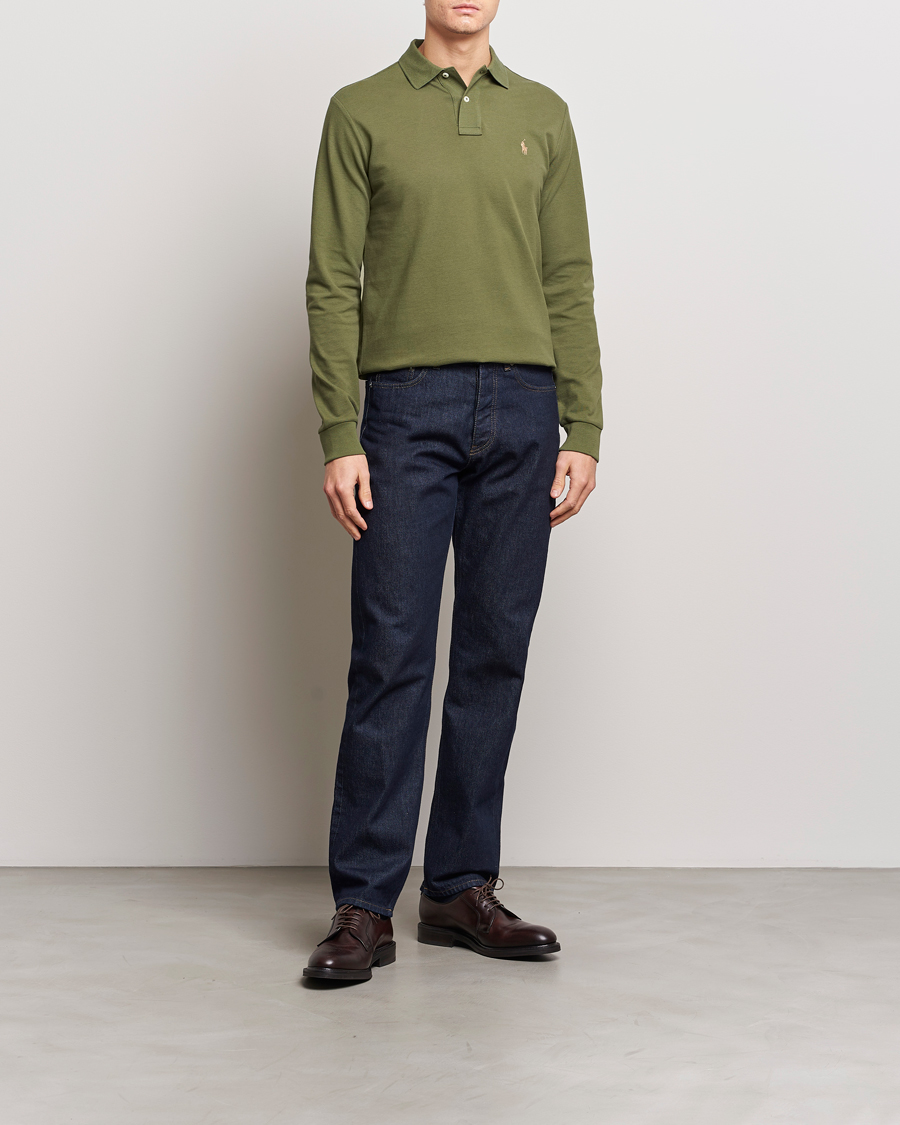 Herre | Gensere | Polo Ralph Lauren | Custom Slim Fit Long Sleeve Polo Dark Sage