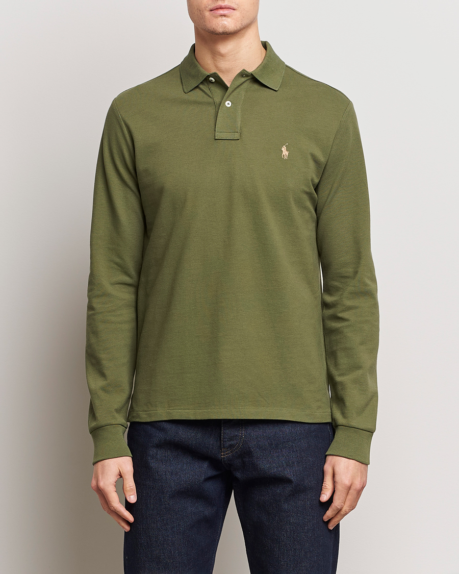 Herre | Langermet piké | Polo Ralph Lauren | Custom Slim Fit Long Sleeve Polo Dark Sage