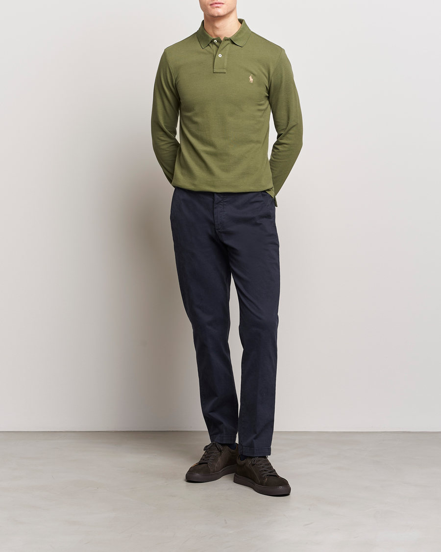 Herre | Gensere | Polo Ralph Lauren | Slim Fit Long Sleeve Polo Dark Sage