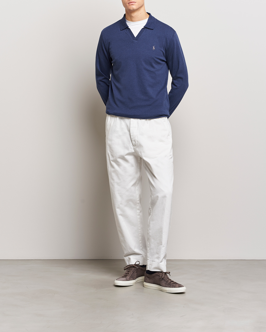 Herre | Gensere | Polo Ralph Lauren | Long Sleeve Polo Shirt Navy Heather