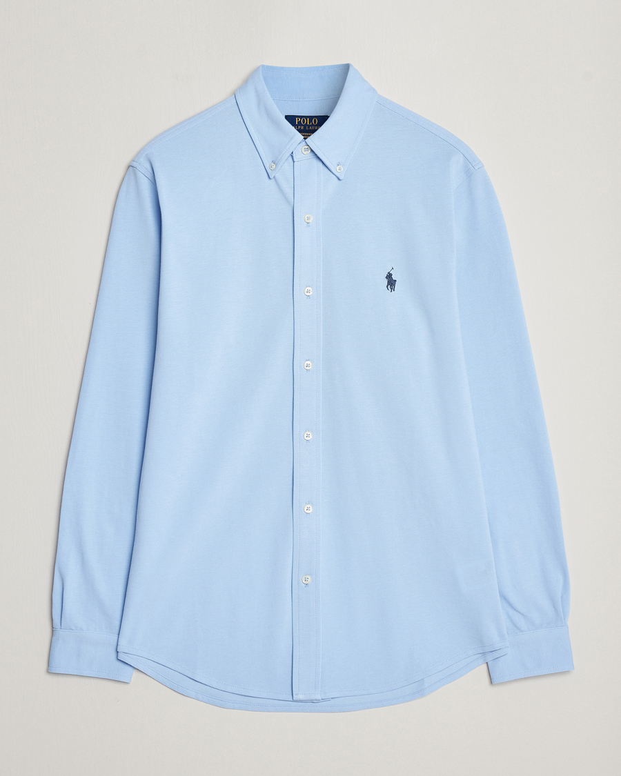 Herre | Skjorter | Polo Ralph Lauren | Slim Fit Featherweight Mesh Shirt Bluebell