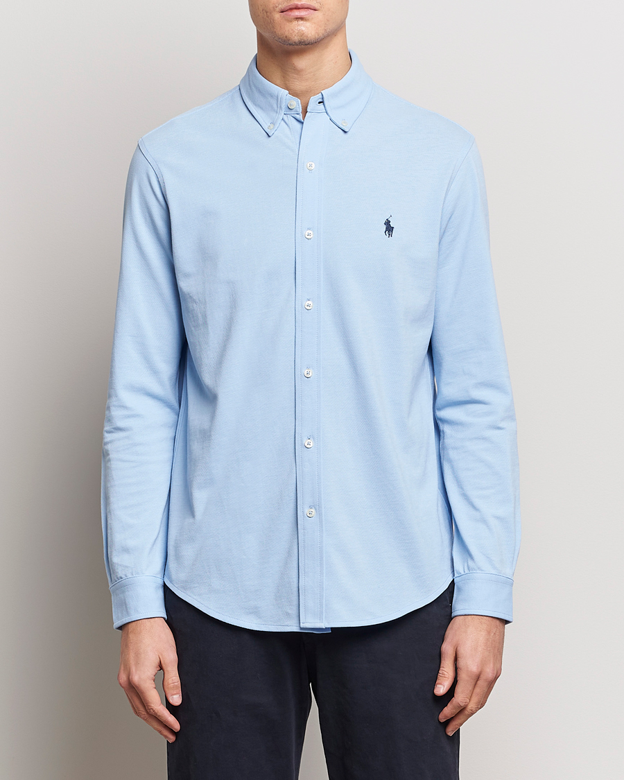 Herre | Pikéskjorter | Polo Ralph Lauren | Slim Fit Featherweight Mesh Shirt Bluebell