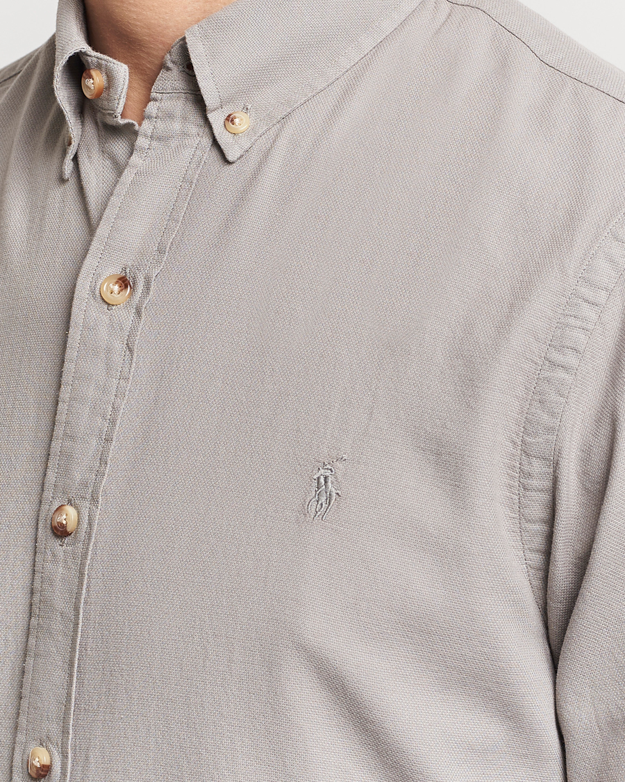 Herre | Skjorter | Polo Ralph Lauren | Slim Fit Cotton Textured Shirt Grey Fog