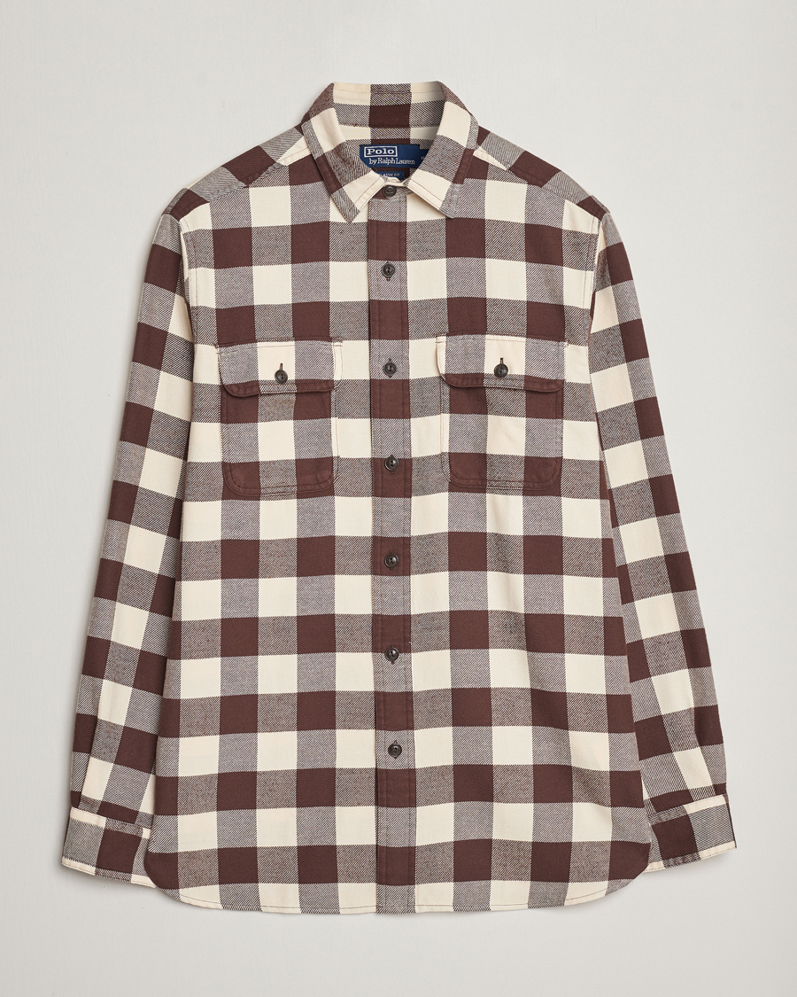 Herre | Skjorter | Polo Ralph Lauren | Ranch Checked Pocket Overshirt Cream/Brown