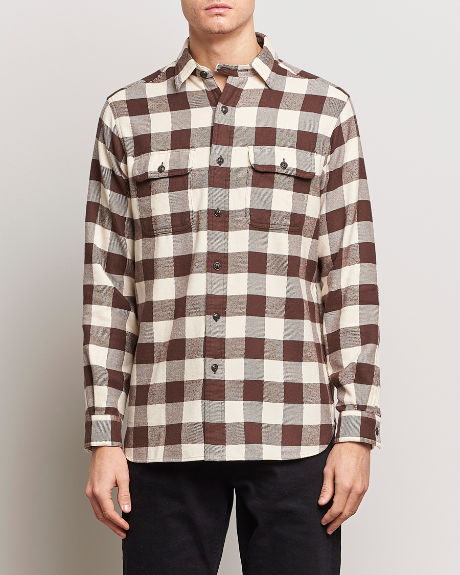 Men | Overshirts | Polo Ralph Lauren | Ranch Checked Pocket Overshirt Cream/Brown