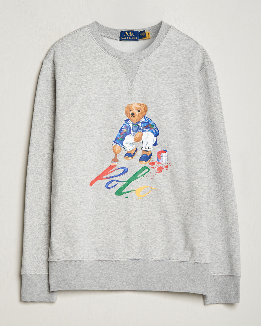 Herre | Gaver | Polo Ralph Lauren | Printed Bear Crew Neck Sweatshirt Andover Heather