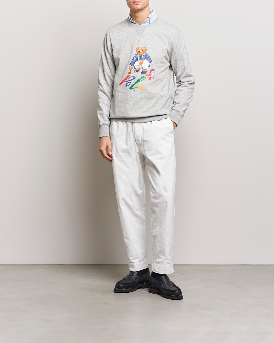 Herre | Gensere | Polo Ralph Lauren | Printed Bear Crew Neck Sweatshirt Andover Heather