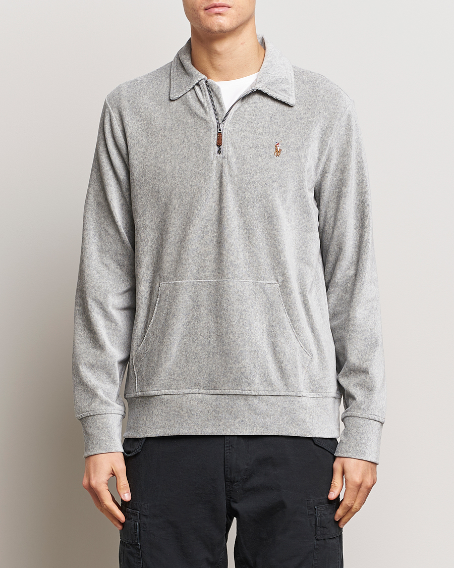 Herre | 30% salg | Polo Ralph Lauren | Knit Corduroy Half-Zip Andover Heather