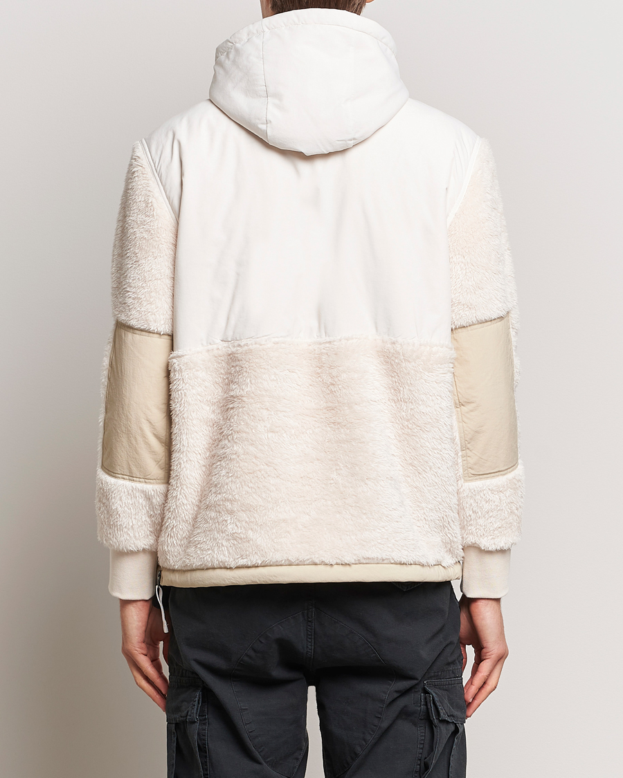 Herre | Gensere | Polo Ralph Lauren | Curly Sherpa/Nylon Half Zip Hoodie Cream Multi